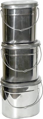 Набор высоких котелков - 3 шт. (10,0; 12,0; 16,5 л.) с крышками, Матрешка, крышки с ручками