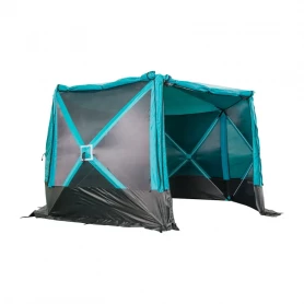 Шатер СЛЕДОПЫТ быстросборный, 6 стен, 3,35х3,85 м, h-2,25 м, S по полу 9,3 кв.м цвет Waterfall