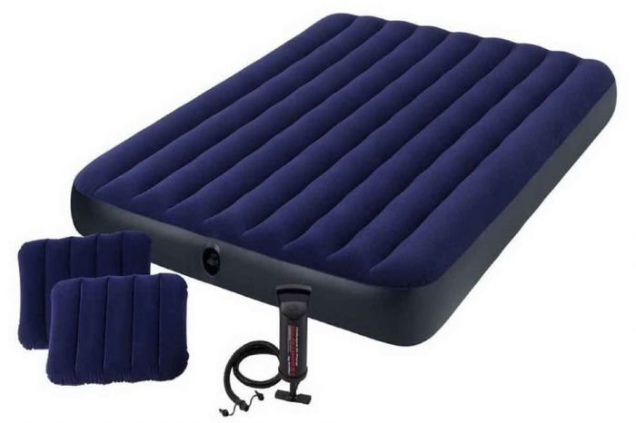 Матрас надувной Classic Downy 152x203x25 см + насос ручной + надувные подушки