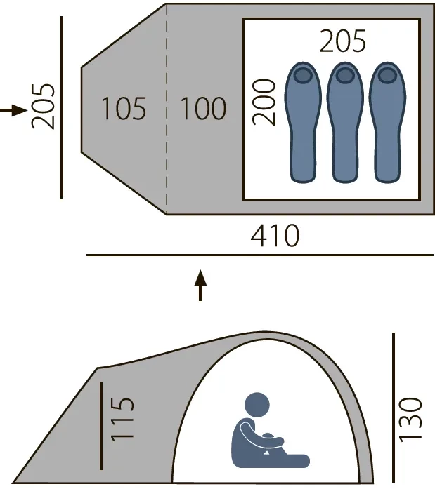Палатка Arten Spring 3, синяя